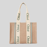 CHLOE Woody Medium Tote Bag Bluish Green CHC23AS383L1738T