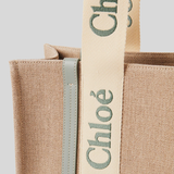 CHLOE Woody Medium Tote Bag Bluish Green CHC23AS383L1738T