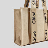 CHLOE Woody Medium Tote Bag Bronze Brown CHC23AS383L1720X