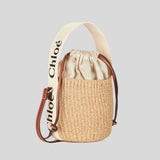 CHLOE Small Woody Basket In Natural Fibers White CHC22SS381G55101