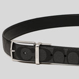 COACH Harness Buckle Cut To Size Reversible Belt, 30 Mm Charcoal/Black CQ016