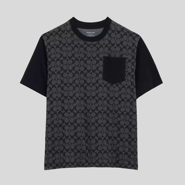 Signature T Shirt In Organic Cotton Charcoal Signature CO789