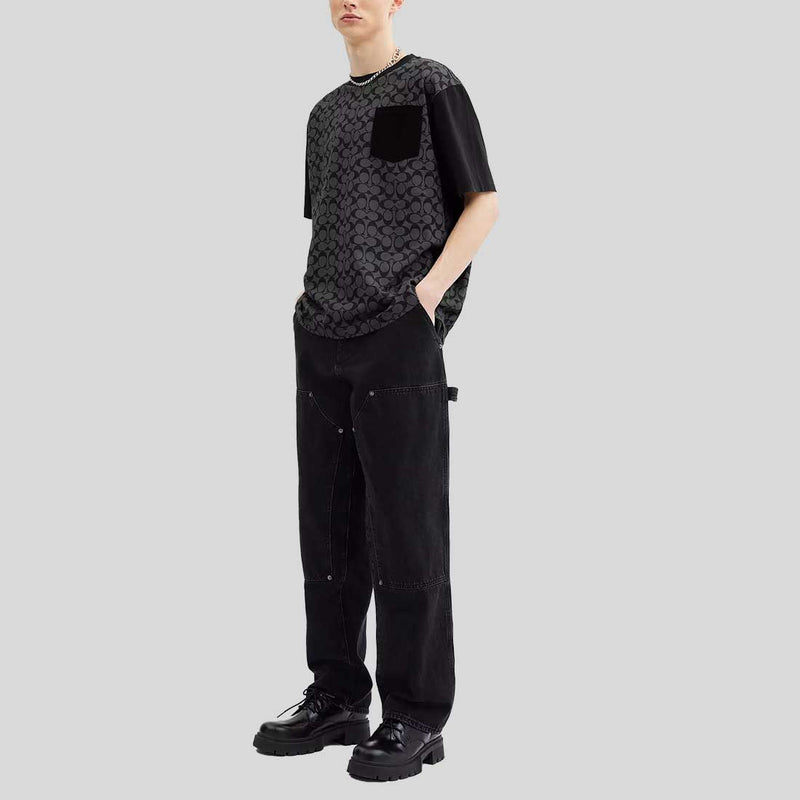 Signature T Shirt In Organic Cotton Charcoal Signature CO789