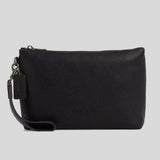 COACH Pebbled Leather Pouch Clutch Black CCF33
