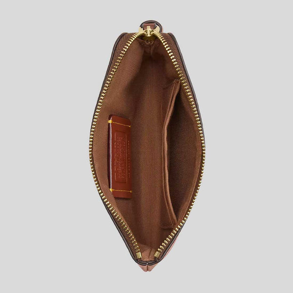 COACH Corner Zip Wristlet In Signature Canvas With Halloween Print Tan Multi CCL20