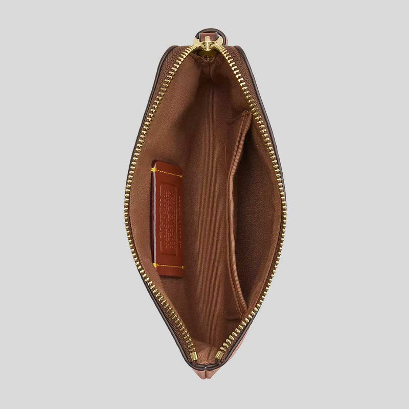 COACH Corner Zip Wristlet In Signature Canvas With Halloween Print Tan Multi CCL20