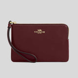 COACH Corner Zip Wristlet Maroon CCL23