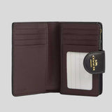 COACH Medium Corner Zip Wallet In Signature Canvas With Floral Print Walnut/Black CCL69 PRINT VARIES