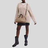 COACH Georgia Satchel Bag In Signature Canvas Tan/Brown CW422