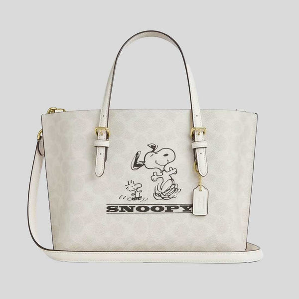 COACH COACH X PEANUTS Mollie Tote Bag 25 In Signature Canvas Chalk Multi CBJ87
