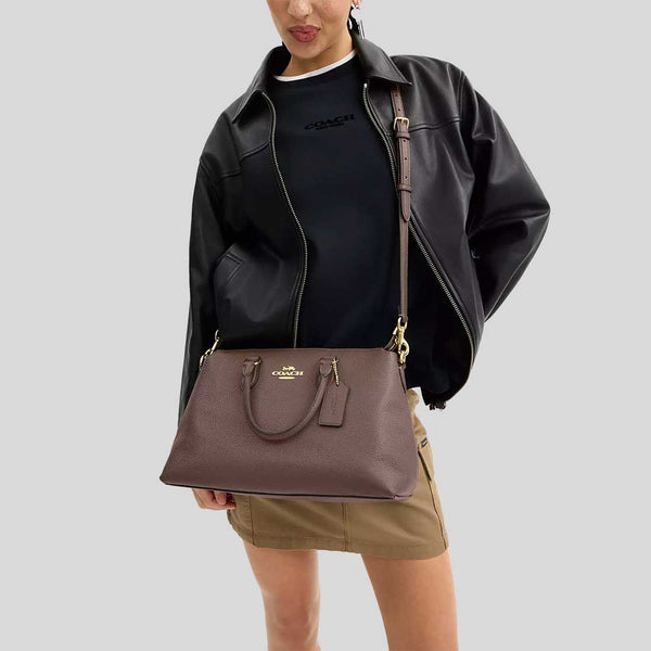 COACH Georgia Satchel Bag Dark Stone CR156