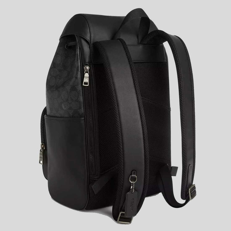 COACH Racer Backpack In Signature Charcoal/Black CT707