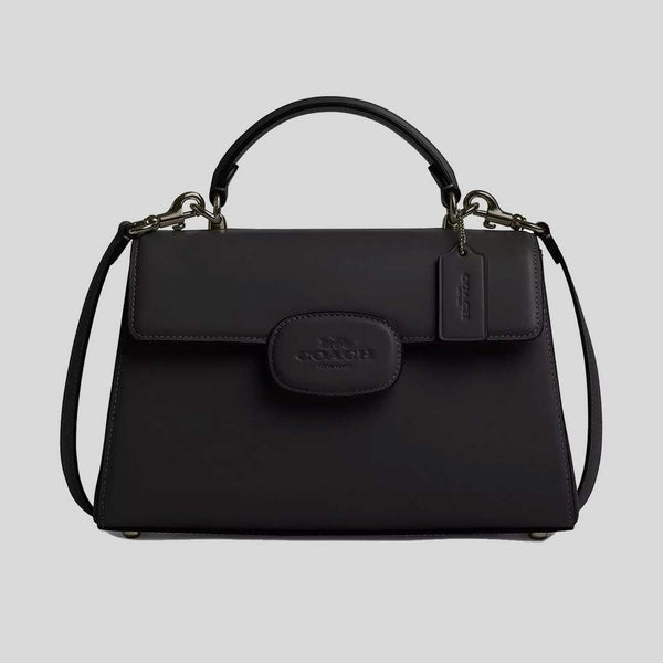 COACH Eliza Top Handle Bag With Leather Covered Closure Black CT852