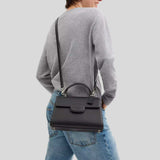 COACH Eliza Top Handle Bag With Leather Covered Closure Black CT852