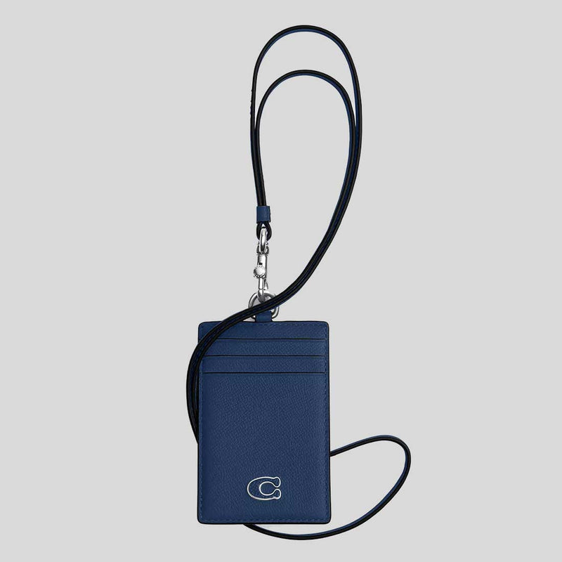 COACH ID Lanyard With Signature Canvas Deep Blue CU221