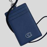 COACH ID Lanyard With Signature Canvas Deep Blue CU221