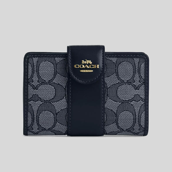 在庫処分セール COACH 長財布 ネイビー ブルー シグネチャー