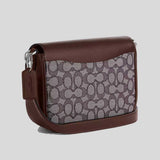 COACH Amelia Saddle Bag In Signature Jacquard Oak/Maple CU998