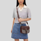 COACH Amelia Saddle Bag In Signature Jacquard Oak/Maple CU998