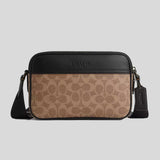 COACH Graham Crossbody Bag In Signature Canvas Tan/Black CV921