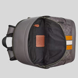 COACH West Backpack In Signature Canvas With Varsity Stripe Grey/Ochre/Chalk CV922