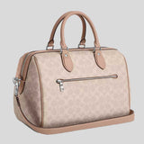 COACH Rowan Large Satchel Bag In Signature Canvas Sand/Taupe CV959