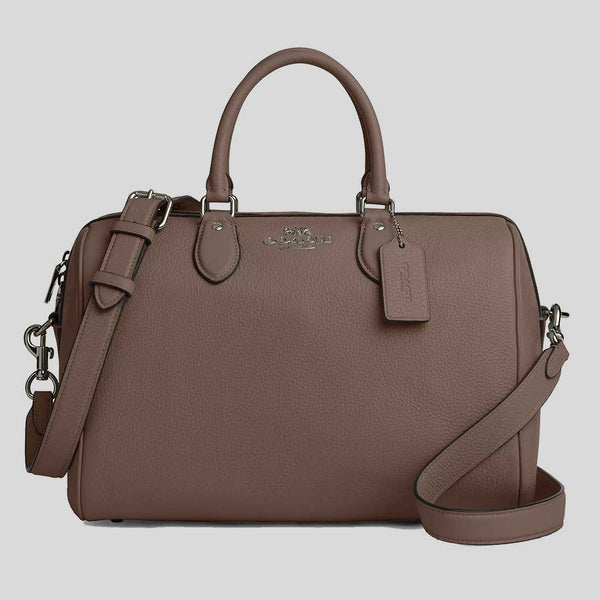 COACH Rowan Large Satchel Bag Dark Stone CV960