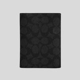 COACH Passport Card Case In Signature Canvas Charcoal/Black CW170