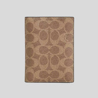 Image 2: COACH Passport Card Case In Signature Canvas Tan/Black CW170