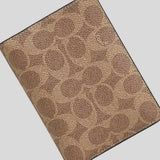 COACH Passport Card Case In Signature Canvas Tan/Black CW170