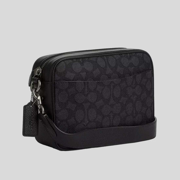 COACH Warner Crossbody Bag In Signature Canvas Charcoal/Black CW217