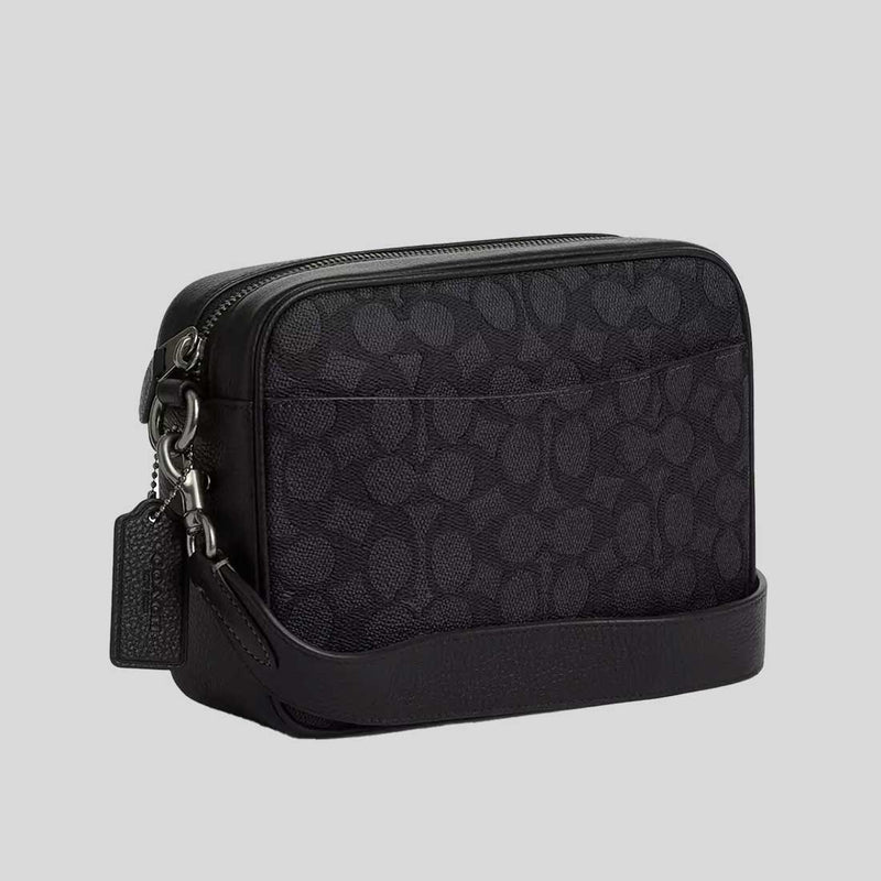 COACH Warner Crossbody Bag In Signature Canvas Charcoal/Black CW217