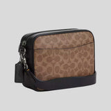 COACH Warner Crossbody Bag In Signature Canvas Tan/Black CW217