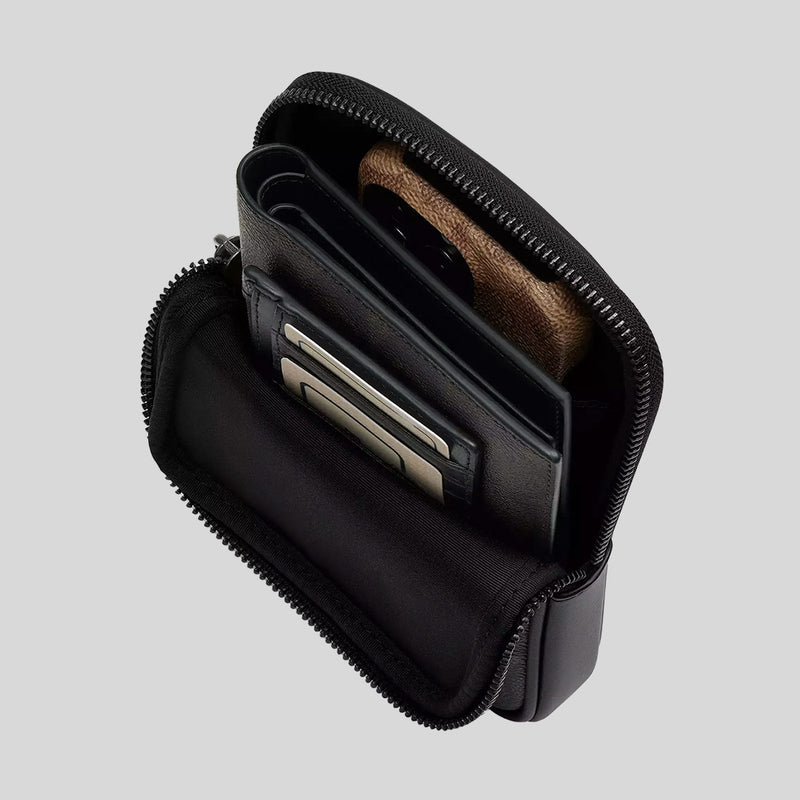 COACH Aden Crossbody Bag In Signature Canvas Charcoal/Black CW364