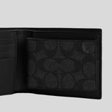 COACH 3 In 1 Wallet In Signature Canvas With Varsity Stripe Charcoal/Denim/Chalk CW385