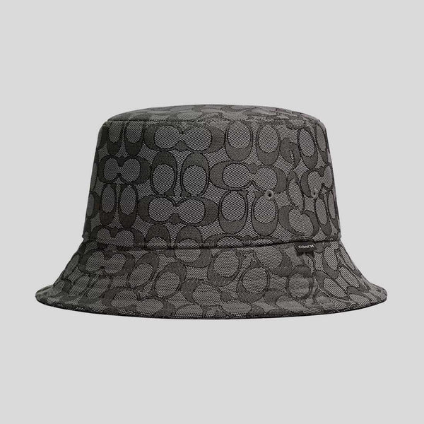 COACH Unisex Signature Jacquard Bucket Hat Black CW765