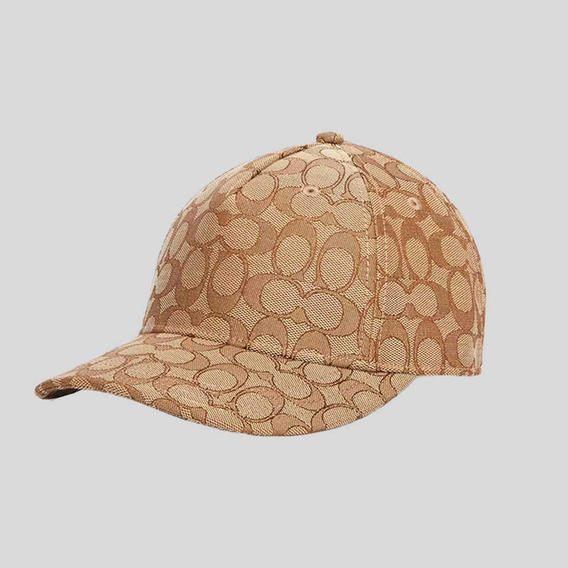 COACH Signature Jacquard Baseball Hat Khaki CW766