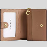 COACH Snap Wallet In Signature Canvas Tan/Brown CW789