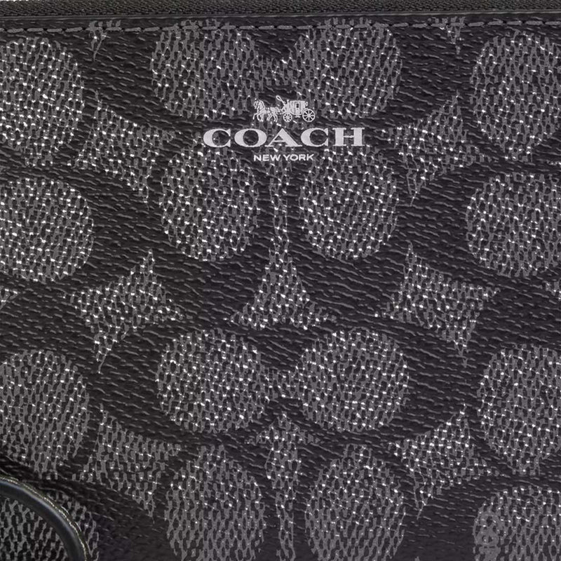 COACH Corner Zip Wristlet In Signature Canvas Gunmetal Multi CW964