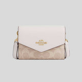 COACH Mini Envelope Wallet With Strap In Signature Canvas Sand/Chalk CX162