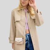 COACH Mini Envelope Wallet With Strap In Signature Canvas Sand/Chalk CX162