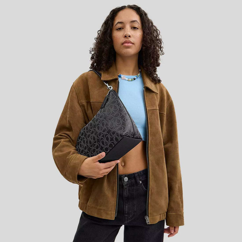 COACH Laurel Shoulder Bag With Signature Rivets Black CX258