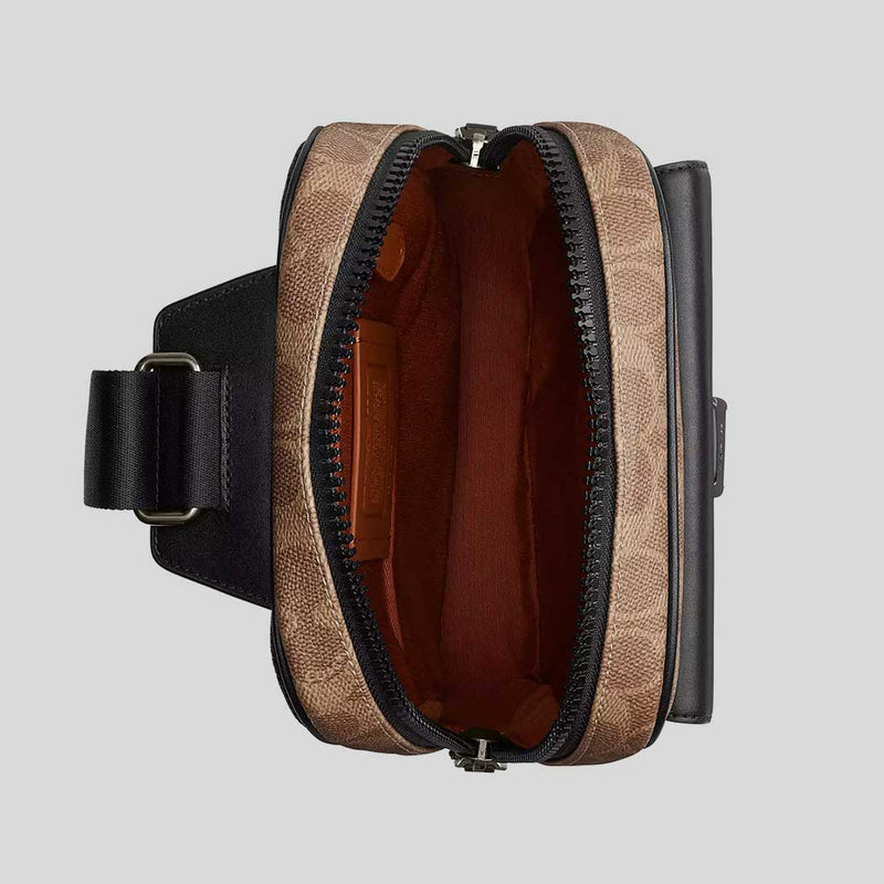 COACH Track Pack In Signature Canvas Tan/Black CX880