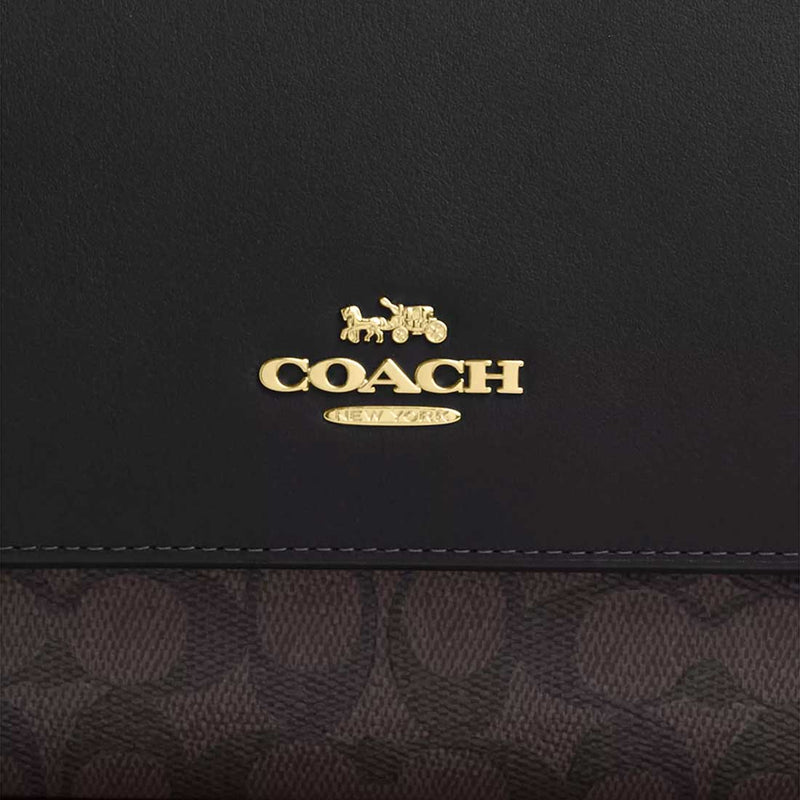 COACH Klare Top Handle Bag In Signature Canvas Walnut/Black CY687