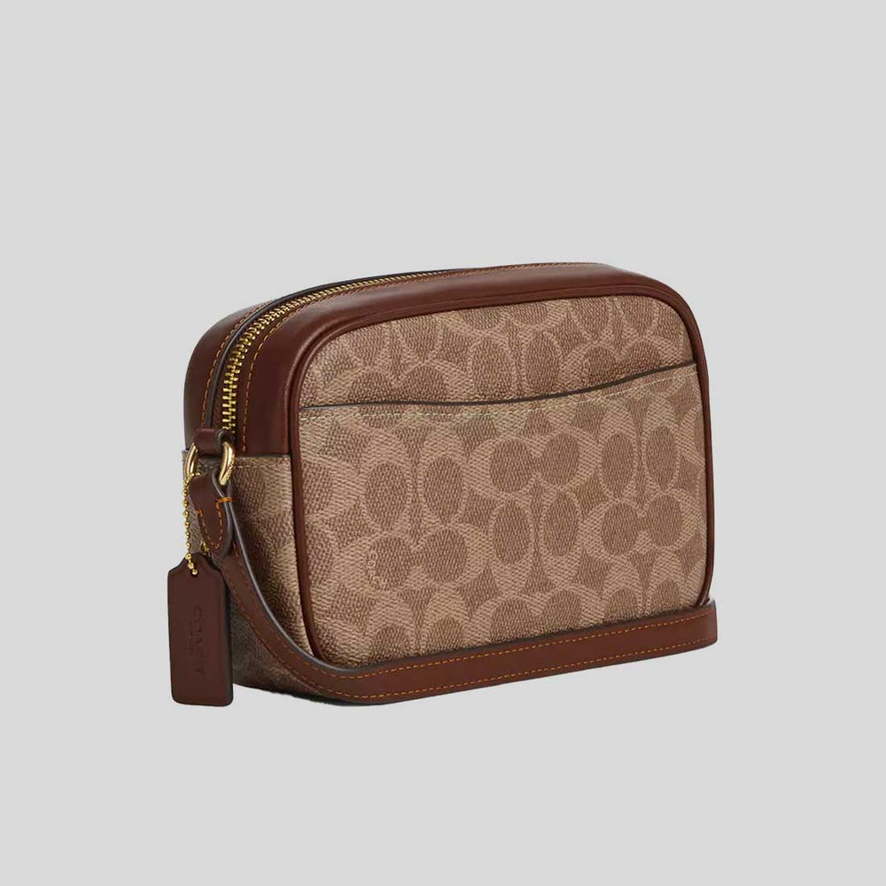 COACH Mini Jamie Camera Bag In Signature Canvas Tan/Brown CY752