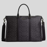 COACH Caleb Work Bag In Signature Canvas Charcoal/Black CY770