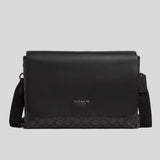 COACH Caleb Messenger Bag In Signature Canvas Charcoal/Black CY837