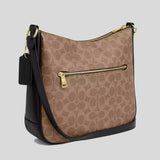 COACH Ellie File Bag In Signature Canvas Tan/Black CZ177