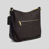 COACH Ellie File Bag In Signature Canvas Walnut/Black CZ177