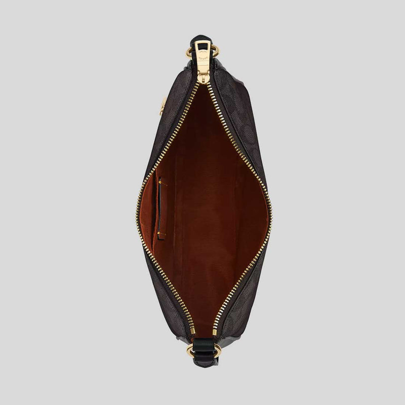 COACH Ellie File Bag In Signature Canvas Walnut/Black CZ177